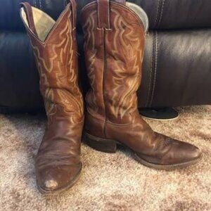 Unbranded Size 9 Vintage Brown Leather Western Cowgirl Boots